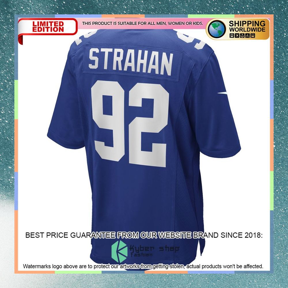 Michael Strahan New York Giants Football Retired Royal Football Jersey 7 Michael Strahan New York Giants Football Retired Royal Football Jersey word3