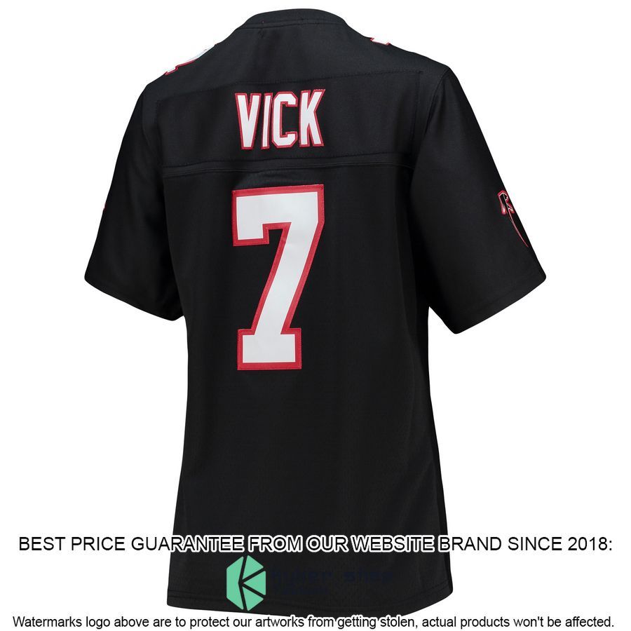 Michael Vick Atlanta Falcons Mitchell & Ness Women's Legacy Replica Black Football Jersey 3 Michael Vick Atlanta Falcons Mitchell & Ness Women's Legacy Replica Black Football Jersey word2