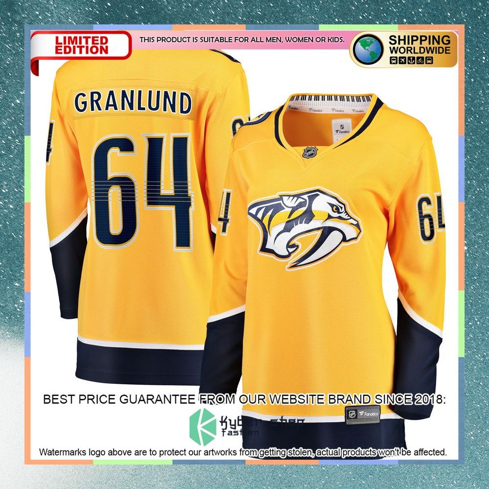 Mikael Granlund Nashville Predators Women's Gold Hockey Jersey 5 Mikael Granlund Nashville Predators Women's Gold Hockey Jersey word1