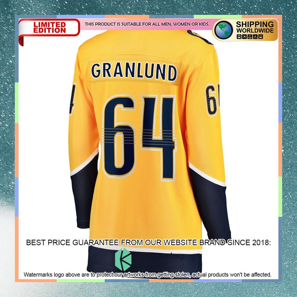 Mikael Granlund Nashville Predators Women's Gold Hockey Jersey 7 Mikael Granlund Nashville Predators Women's Gold Hockey Jersey word1