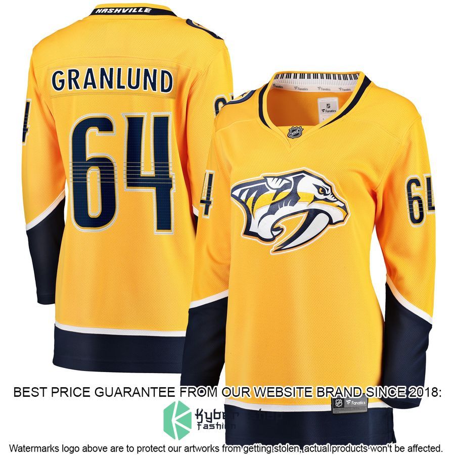 Mikael Granlund Nashville Predators Women's Gold Hockey Jersey 4 Mikael Granlund Nashville Predators Women's Gold Hockey Jersey word1