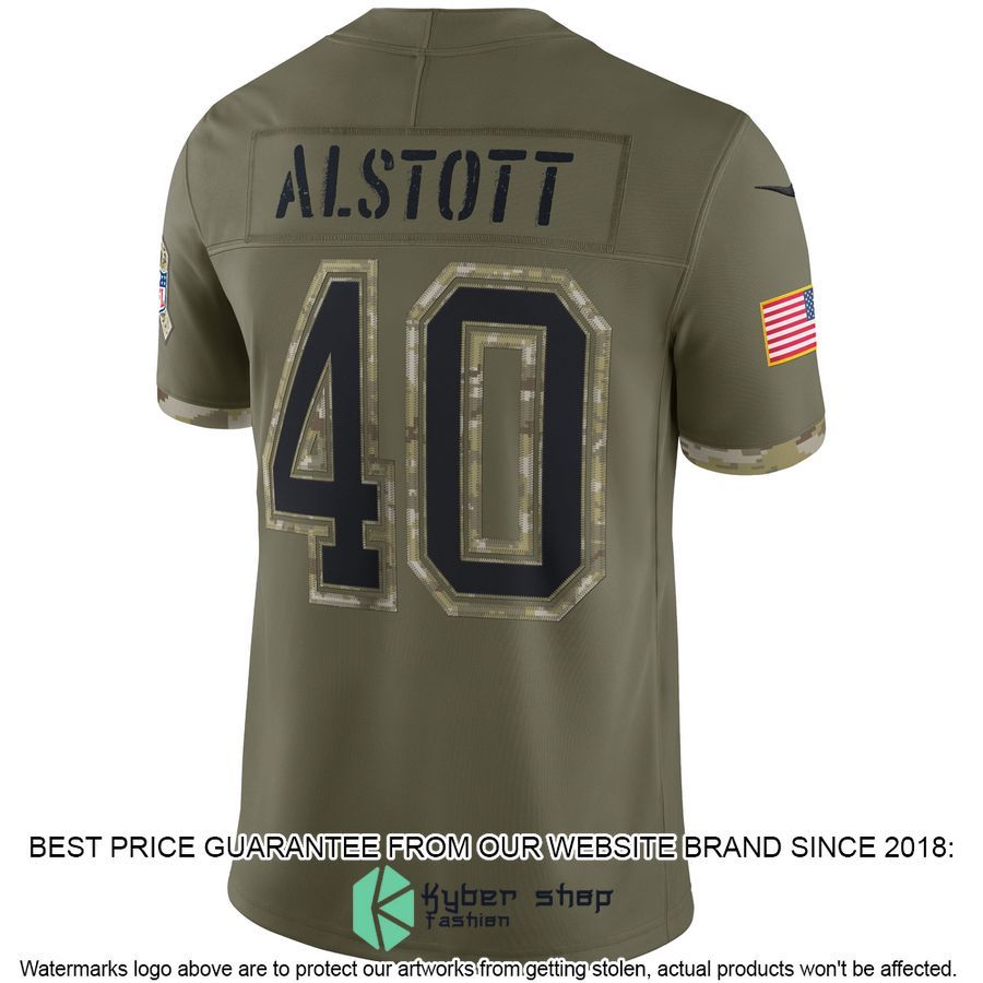 Mike Alstott Tampa Bay Buccaneers 2022 Salute To Service Retired Olive Football Jersey 3 Mike Alstott Tampa Bay Buccaneers 2022 Salute To Service Retired Olive Football Jersey word2