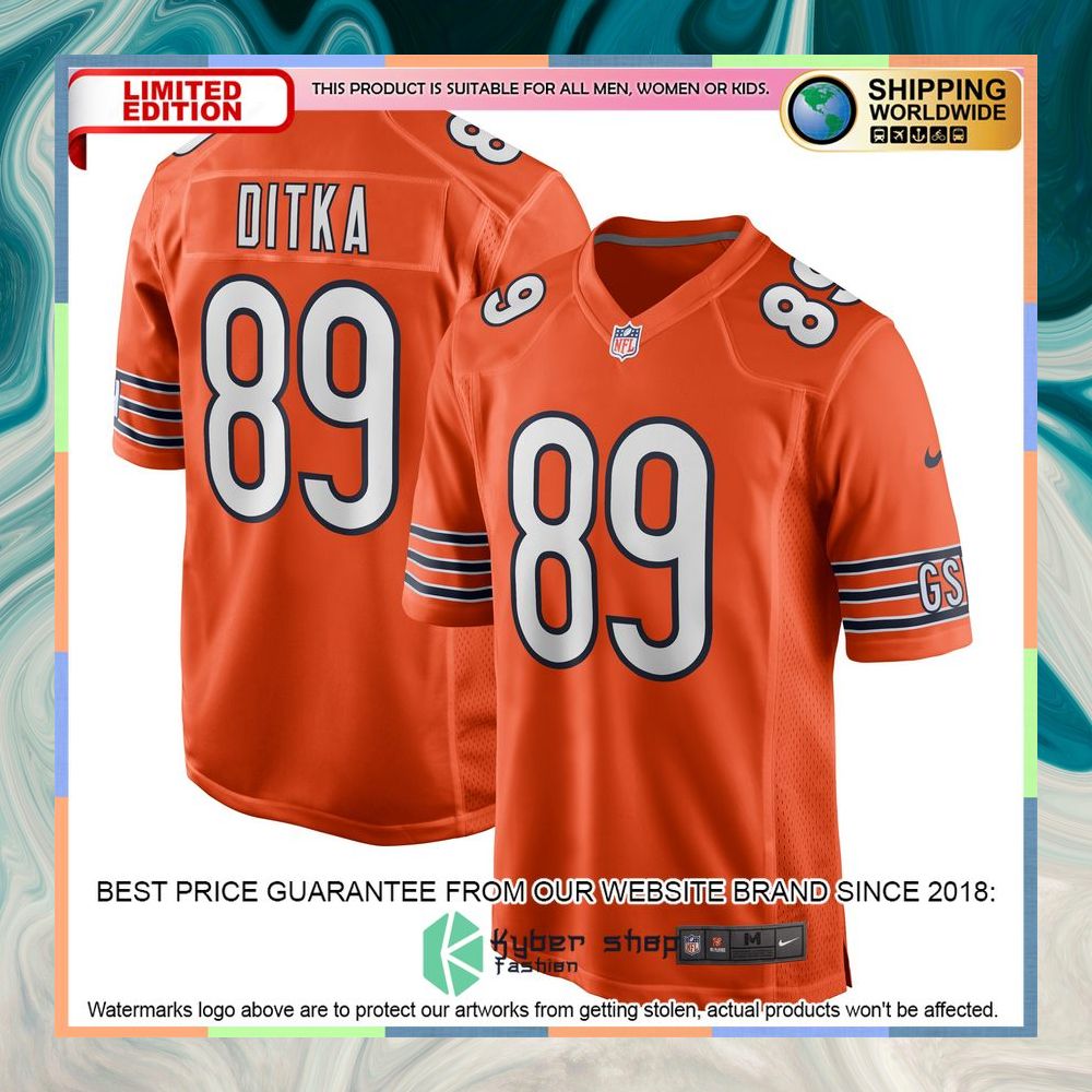 Mike Ditka Chicago Bears Orange Football Jersey 10 Mike Ditka Chicago Bears Orange Football Jersey word3