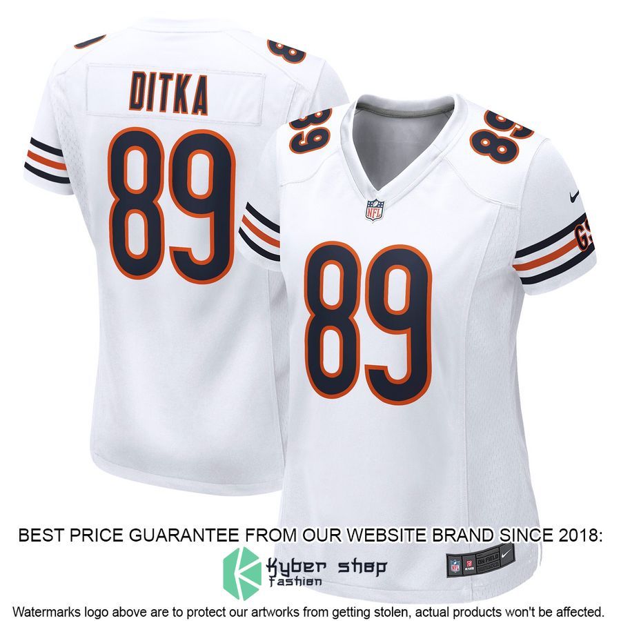 Mike Ditka Chicago Bears Women's Retired White Football Jersey 4 Mike Ditka Chicago Bears Women's Retired White Football Jersey word2