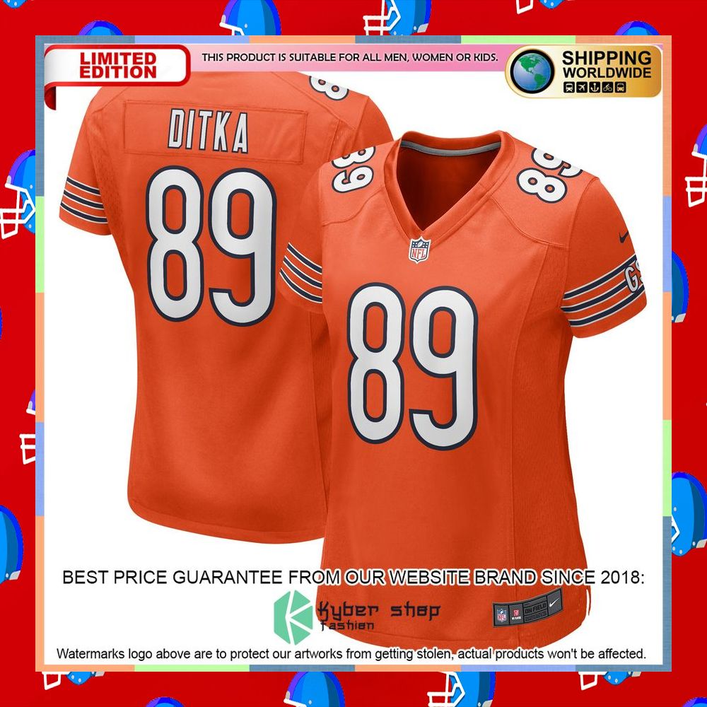 Mike Ditka Chicago Bears Women's Retired White Football Jersey 12 Mike Ditka Chicago Bears Women's Retired White Football Jersey word2