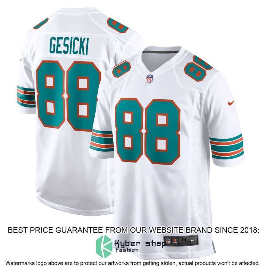 Mike Gesicki Miami Dolphins Alternate Aqua Football Jersey 5 Mike Gesicki Miami Dolphins Alternate Aqua Football Jersey word2