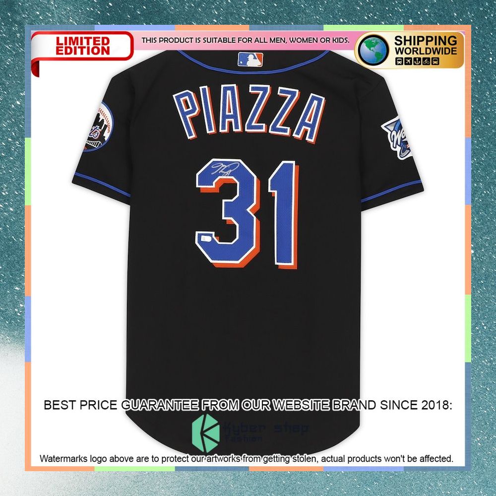 Mike Piazza New York Mets Black Mitchell And Ness Cooperstown Collection 2000 World Series Baseball Jersey 5 Mike Piazza New York Mets Black Mitchell And Ness Cooperstown Collection 2000 World Series Baseball Jersey word1