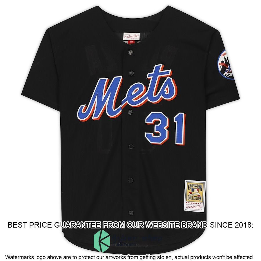 Mike Piazza New York Mets Black Mitchell And Ness Cooperstown Collection Batting Practice Baseball Jersey 3 Mike Piazza New York Mets Black Mitchell And Ness Cooperstown Collection Batting Practice Baseball Jersey word2