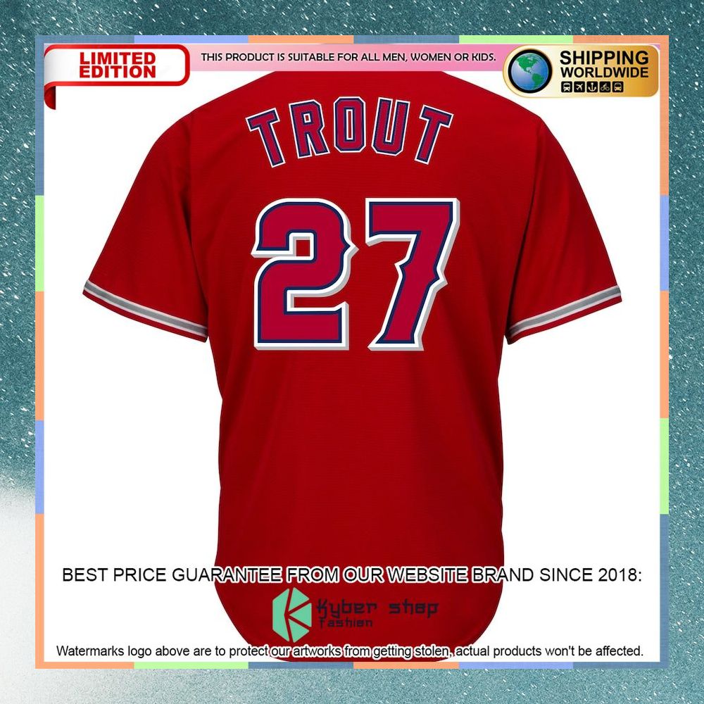Mike Trout Los Angeles Angels Big And Tall Player Red Baseball Jersey 6 Mike Trout Los Angeles Angels Big And Tall Player Red Baseball Jersey word3