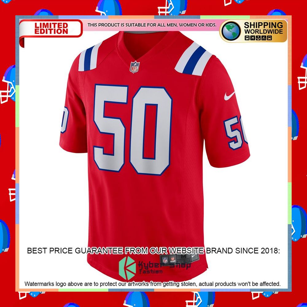 Mike Vrabel New England Patriots Retired Alternate Red Football Jersey 6 Mike Vrabel New England Patriots Retired Alternate Red Football Jersey word3