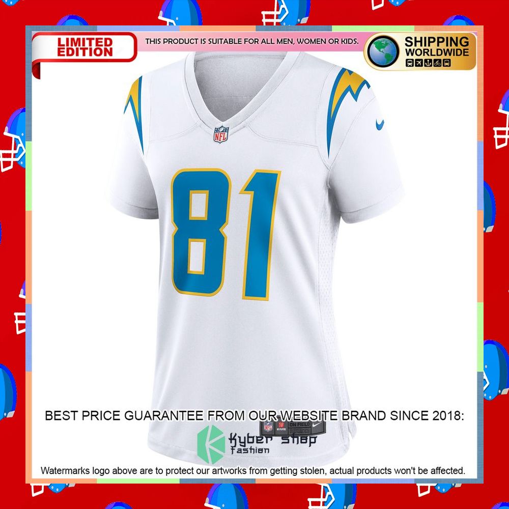 Mike Williams Los Angeles Chargers Women's White Football Jersey 9 Mike Williams Los Angeles Chargers Women's White Football Jersey word1