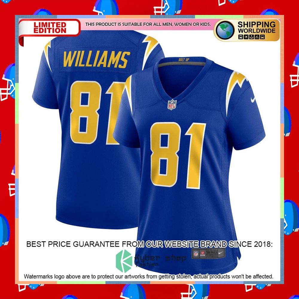 Mike Williams Los Angeles Chargers Women's White Football Jersey 14 Mike Williams Los Angeles Chargers Women's White Football Jersey word1