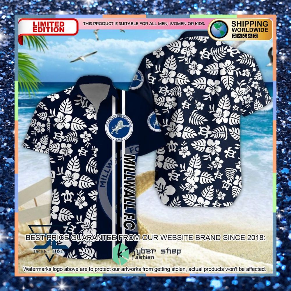 Millwall F.C Logo Hawaiian Shirt, Shorts 3 Millwall F.C Logo Hawaiian Shirt, Shorts word2