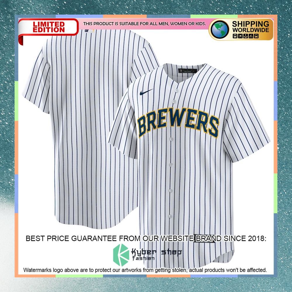 Milwaukee Brewers Home Team White Baseball Jersey 4 Milwaukee Brewers Home Team White Baseball Jersey word3