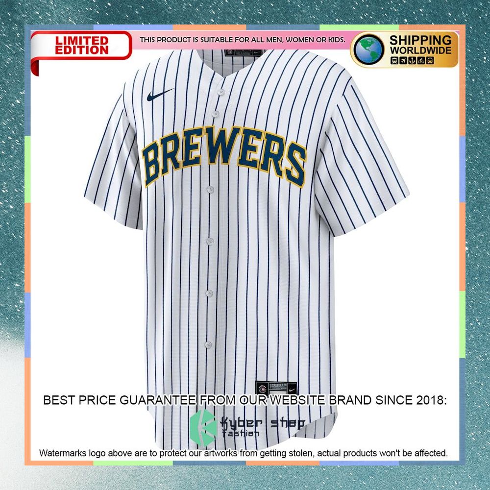 Milwaukee Brewers Home Team White Baseball Jersey 5 Milwaukee Brewers Home Team White Baseball Jersey word3