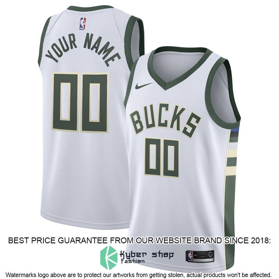 Milwaukee Bucks Nike 2020-21 Custom White Basketball Jersey