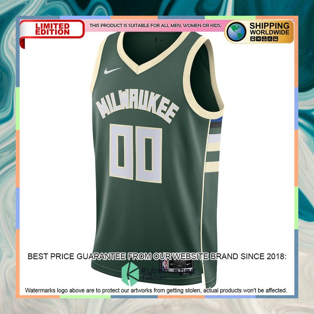Milwaukee Bucks Nike Unisex 2022-23 Custom Hunter Green Basketball Jersey 5 Milwaukee Bucks Nike Unisex 2022-23 Custom Hunter Green Basketball Jersey word2
