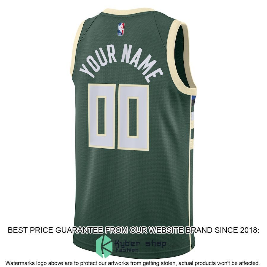 Milwaukee Bucks Nike Unisex 2022-23 Custom Hunter Green Basketball Jersey 3 Milwaukee Bucks Nike Unisex 2022-23 Custom Hunter Green Basketball Jersey word2