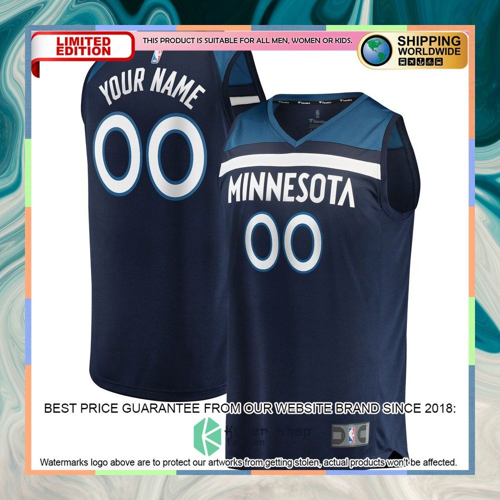 Minnesota Timberwolves Custom Navy Basketball Jersey 4 Minnesota Timberwolves Custom Navy Basketball Jersey word1