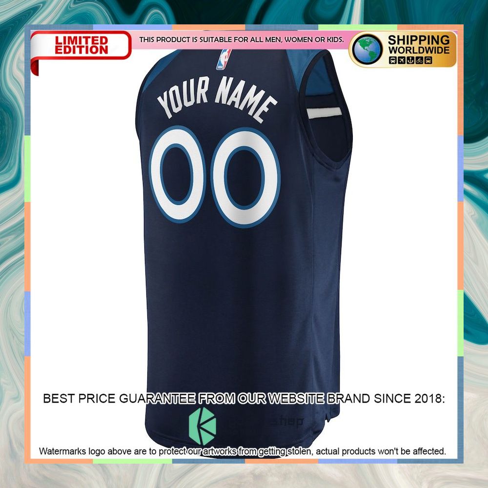 Minnesota Timberwolves Custom Navy Basketball Jersey 6 Minnesota Timberwolves Custom Navy Basketball Jersey word1