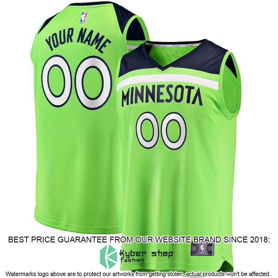 Minnesota Timberwolves Custom Neon Green Basketball Jersey