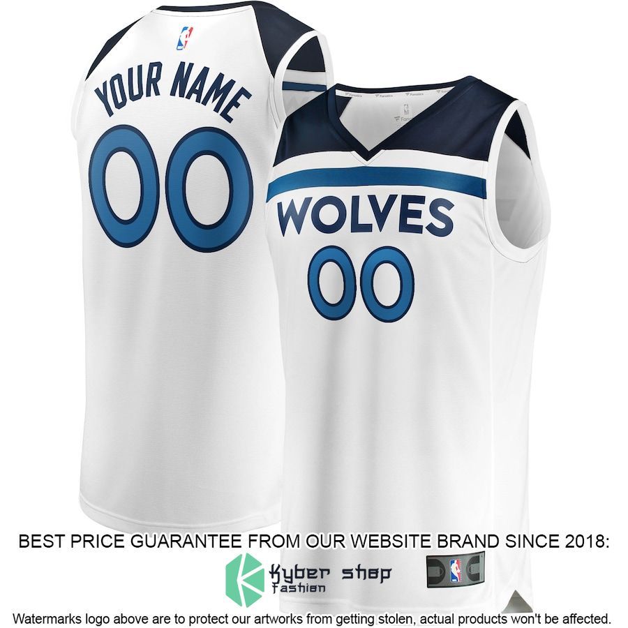Minnesota Timberwolves Custom White Basketball Jersey