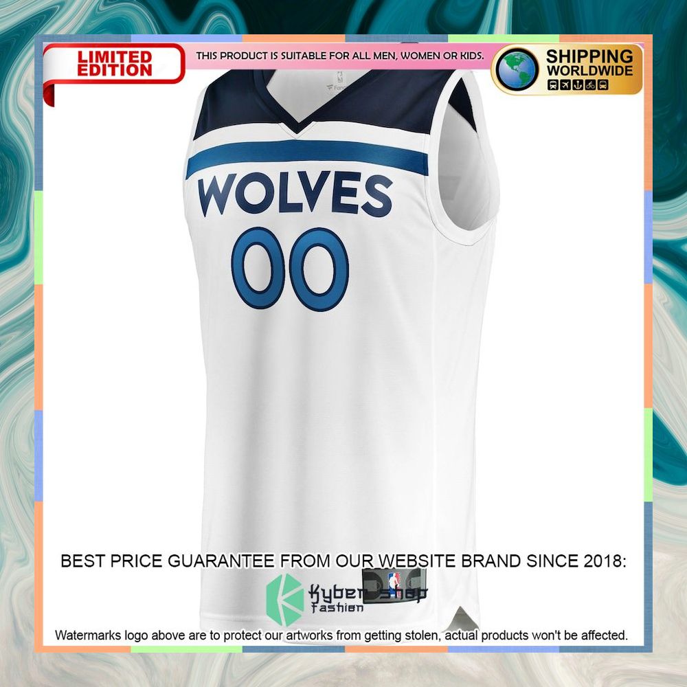 Minnesota Timberwolves Custom White Basketball Jersey 5 Minnesota Timberwolves Custom White Basketball Jersey word2