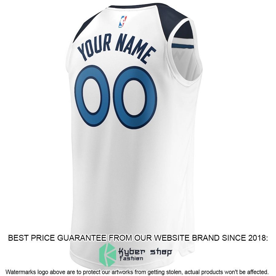 Minnesota Timberwolves Custom White Basketball Jersey 3 Minnesota Timberwolves Custom White Basketball Jersey word2