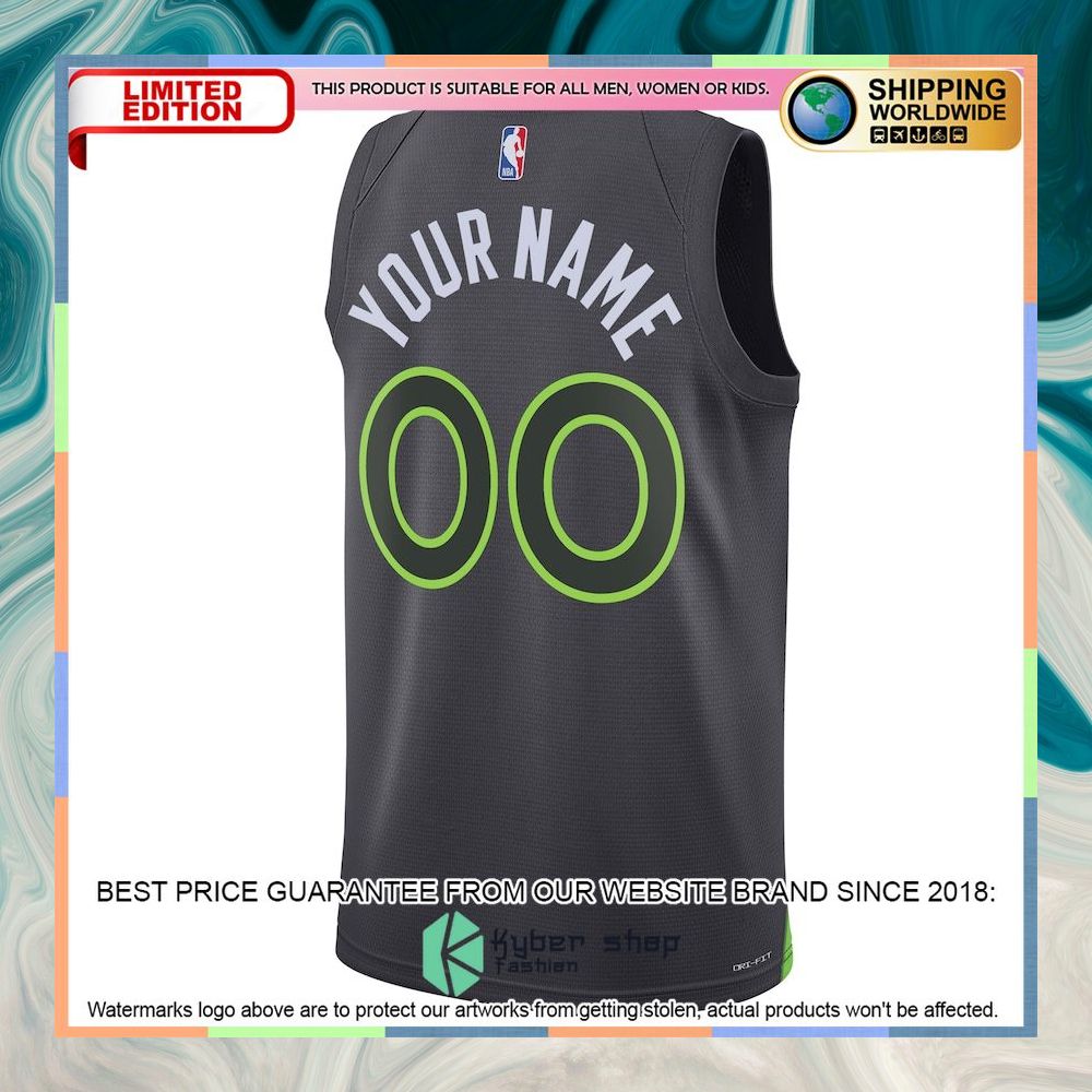 Minnesota Timberwolves Jordan Brand Unisex 2022-23 Custom Black Basketball Jersey 6 Minnesota Timberwolves Jordan Brand Unisex 2022-23 Custom Black Basketball Jersey word3