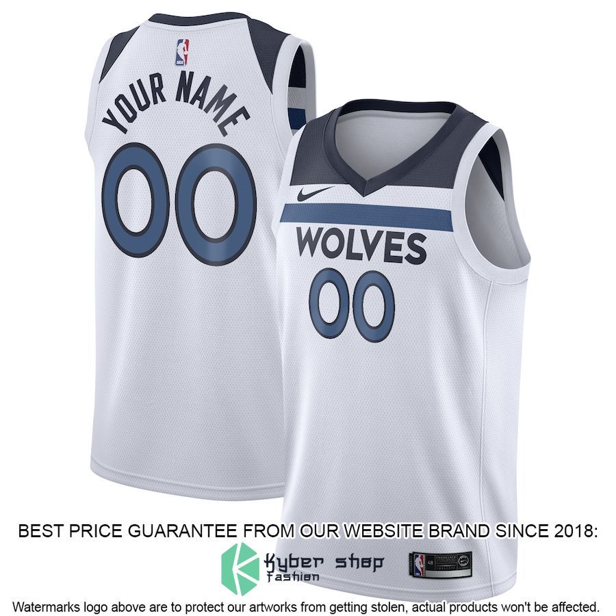Minnesota Timberwolves Nike 2020-21 Custom White Basketball Jersey