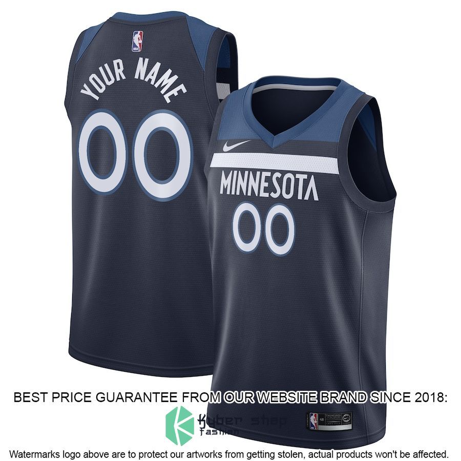 Minnesota Timberwolves Nike Custom Navy Basketball Jersey