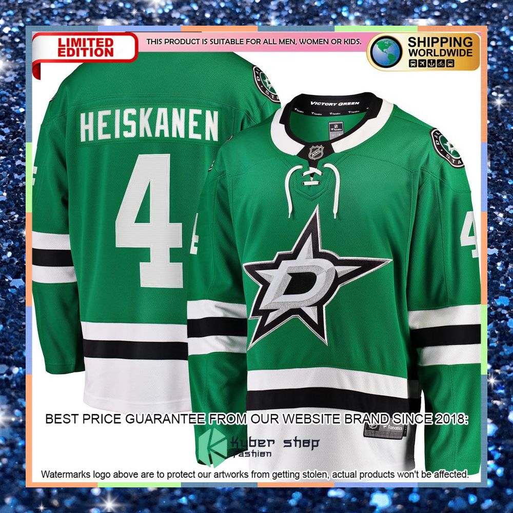 Miro Heiskanen Dallas Stars Team Color Kelly Green Hockey Jersey 5 Miro Heiskanen Dallas Stars Team Color Kelly Green Hockey Jersey word1