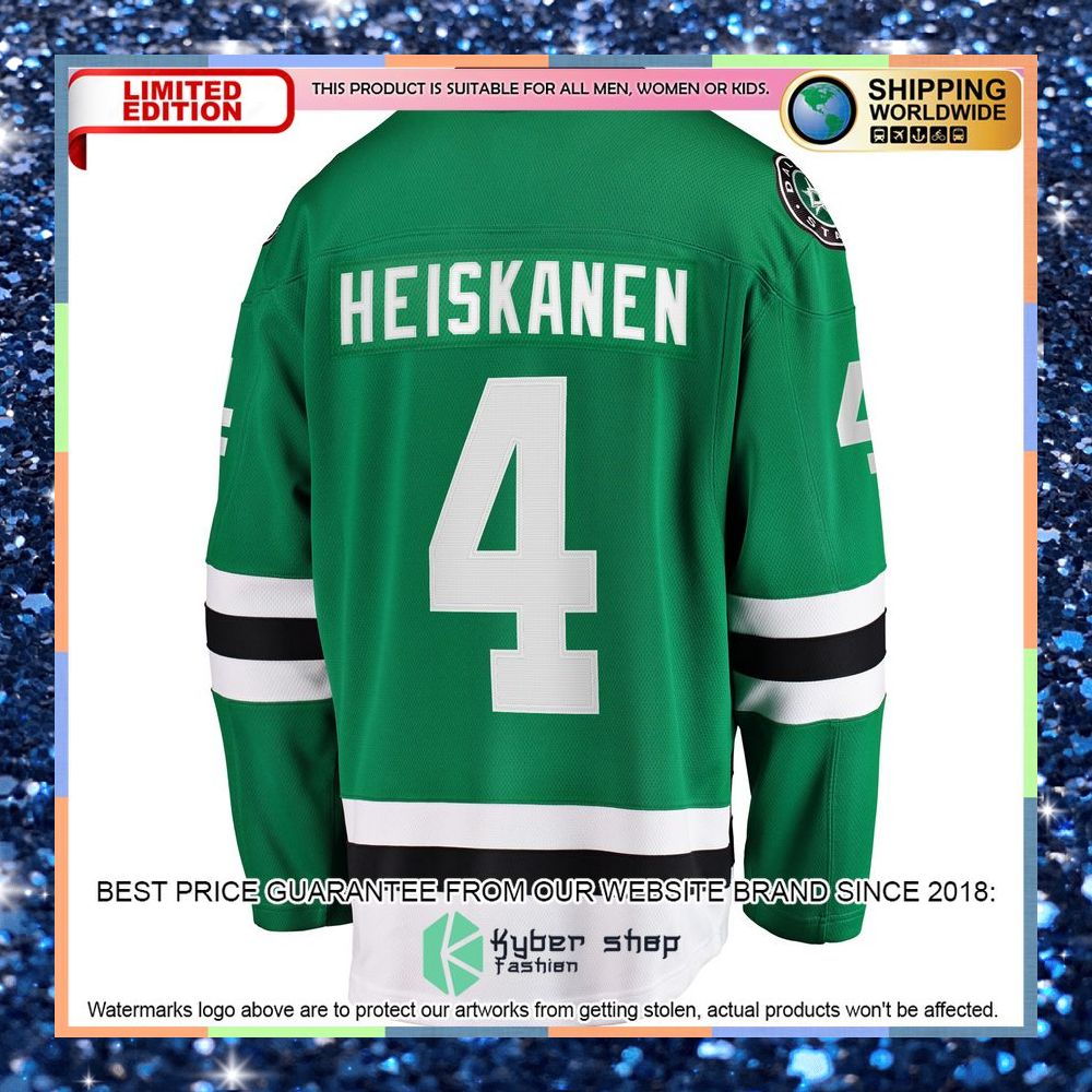 Miro Heiskanen Dallas Stars Team Color Kelly Green Hockey Jersey 7 Miro Heiskanen Dallas Stars Team Color Kelly Green Hockey Jersey word1