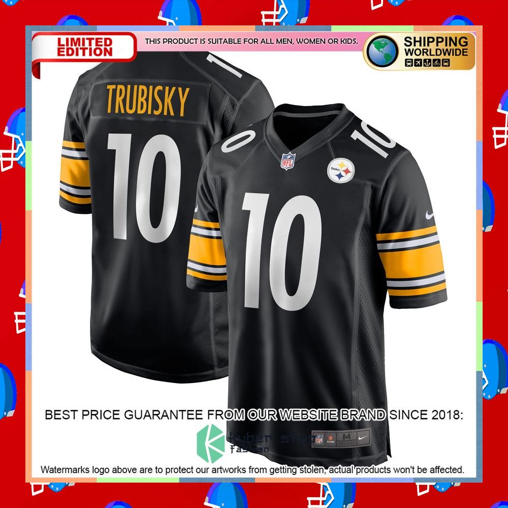 Mitchell Trubisky Pittsburgh Steelers Black Football Jersey 8 Mitchell Trubisky Pittsburgh Steelers Black Football Jersey word1