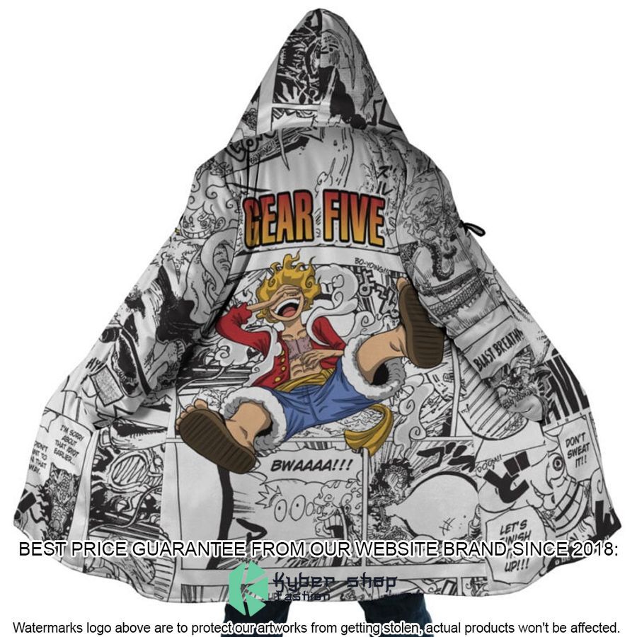 Monkey D Luffy Gear 5 Comic Panels One Piece Hooded Cloak word2