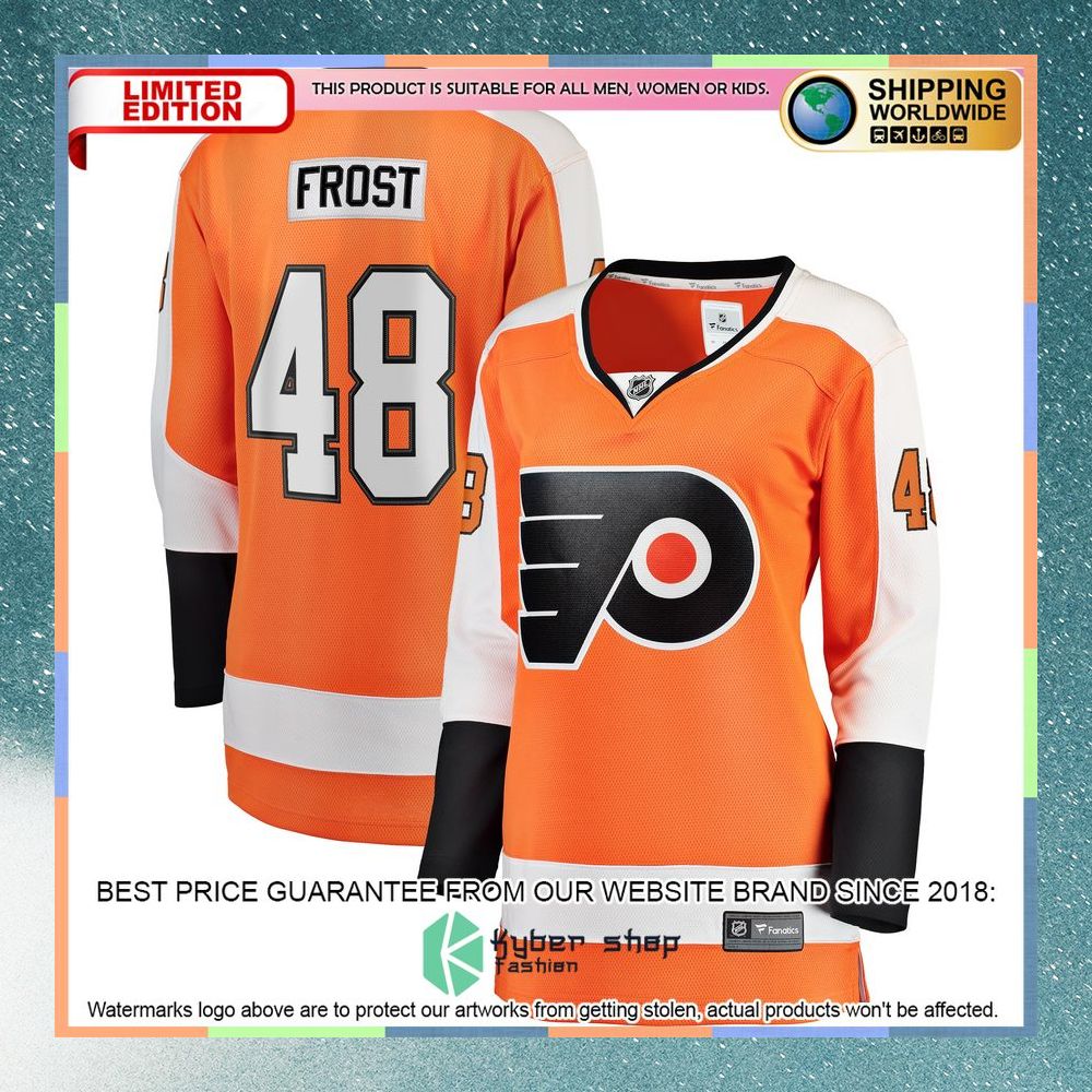 Morgan Frost Philadelphia Flyers Women's Orange Hockey Jersey 5 Morgan Frost Philadelphia Flyers Women's Orange Hockey Jersey word3
