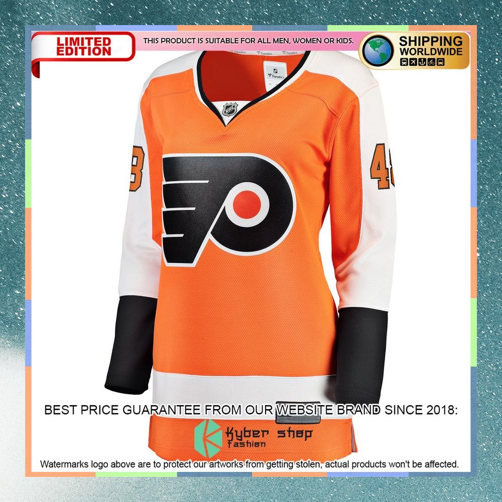 Morgan Frost Philadelphia Flyers Women's Orange Hockey Jersey 6 Morgan Frost Philadelphia Flyers Women's Orange Hockey Jersey word3