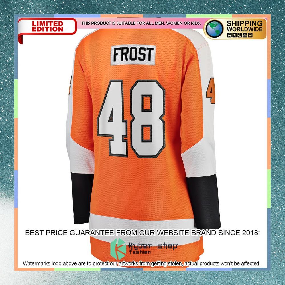Morgan Frost Philadelphia Flyers Women's Orange Hockey Jersey 7 Morgan Frost Philadelphia Flyers Women's Orange Hockey Jersey word3
