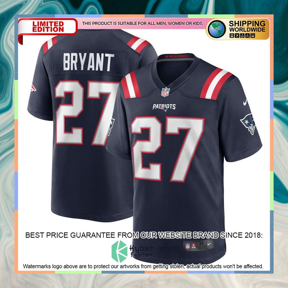 Myles Bryant New England Patriots Navy Football Jersey 5 Myles Bryant New England Patriots Navy Football Jersey word2