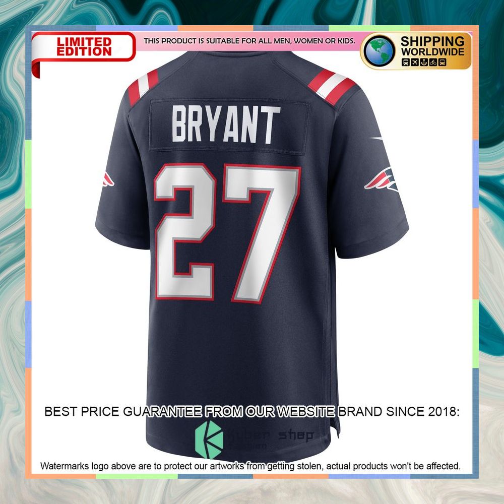 Myles Bryant New England Patriots Navy Football Jersey 7 Myles Bryant New England Patriots Navy Football Jersey word2