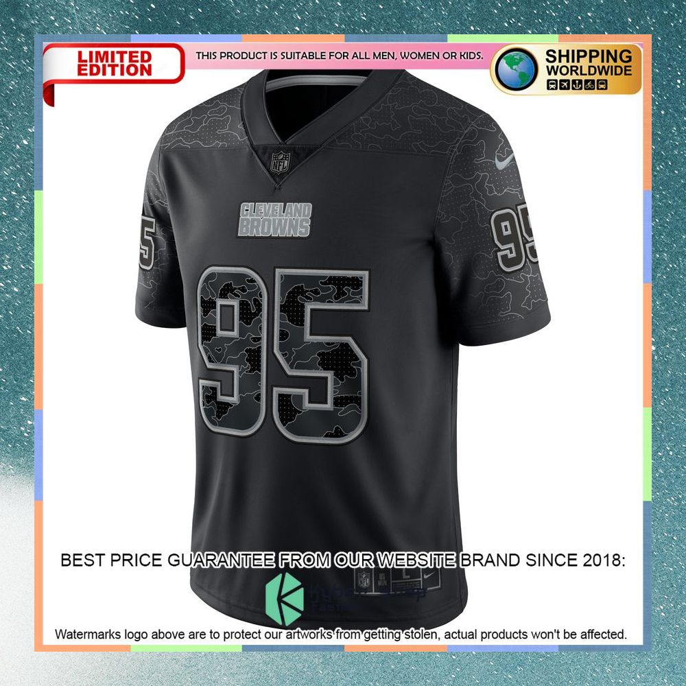 Myles Garrett Cleveland Browns RFLCTV Black Football Jersey 7 Myles Garrett Cleveland Browns RFLCTV Black Football Jersey word1