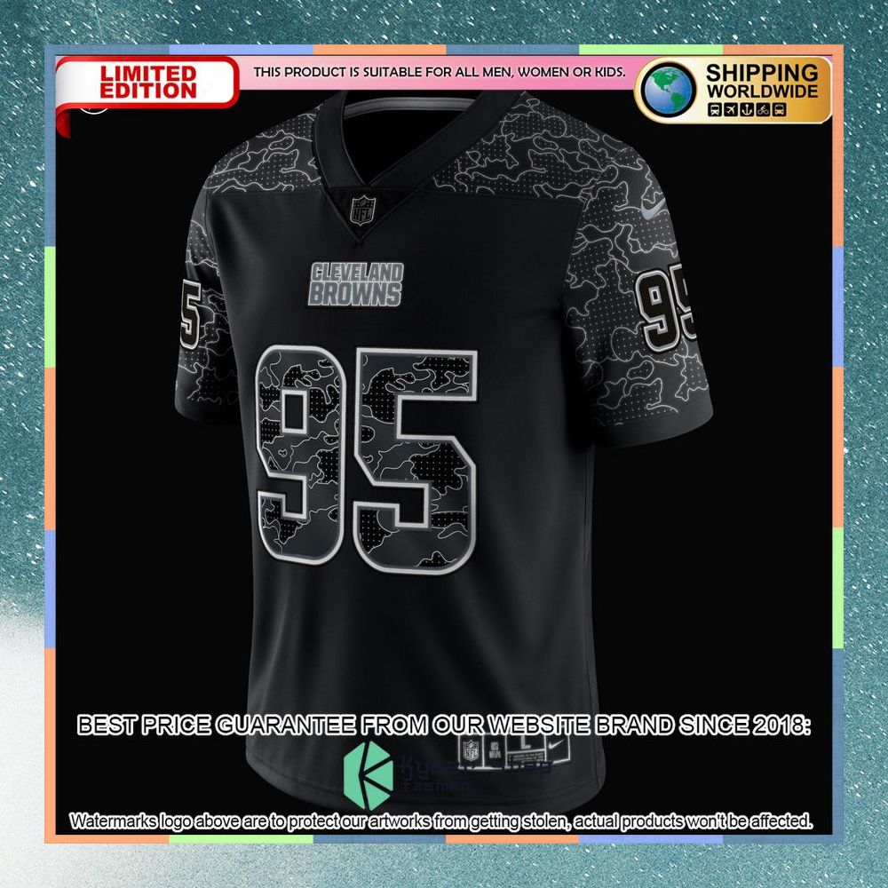 Myles Garrett Cleveland Browns RFLCTV Black Football Jersey 8 Myles Garrett Cleveland Browns RFLCTV Black Football Jersey word1