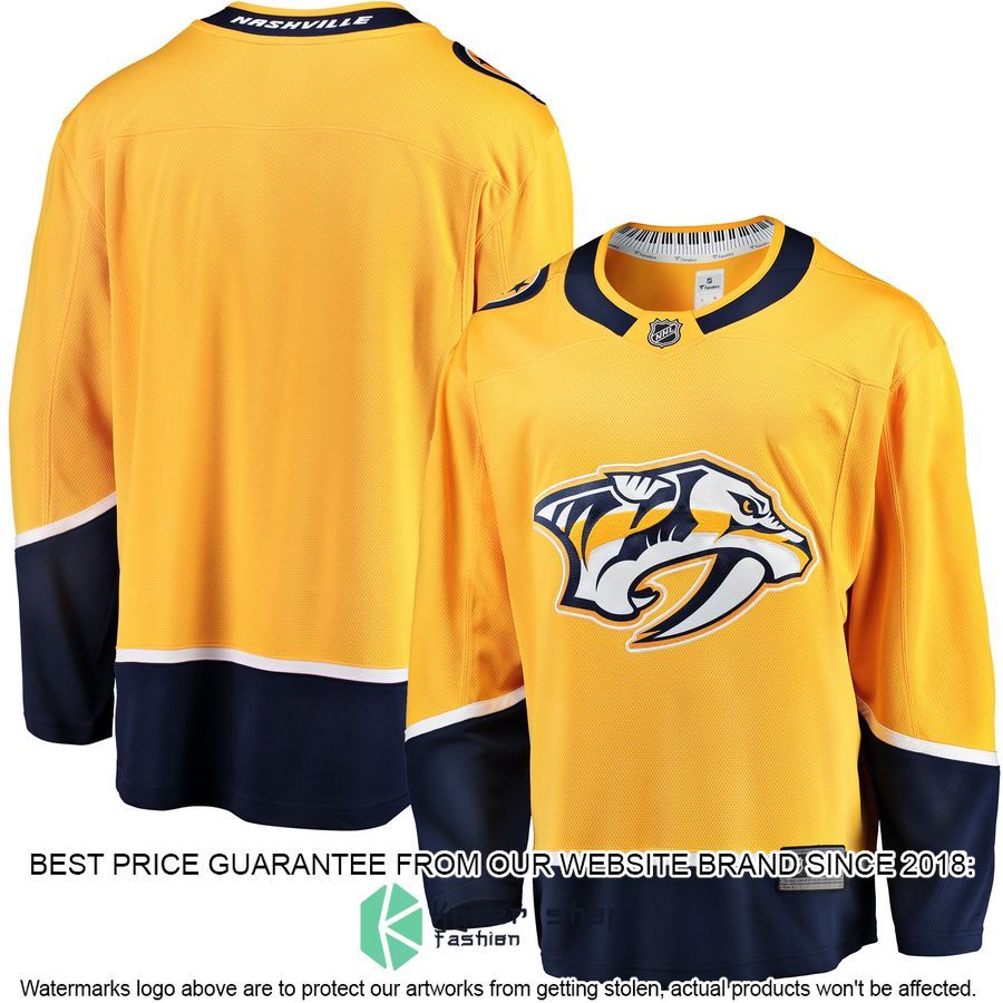 Nashville Predators Breakaway Home Gold Hockey Jersey