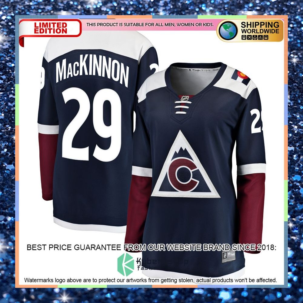 Nathan MacKinnon Colorado Avalanche Women's Alternate Navy Hockey Jersey 9 Nathan MacKinnon Colorado Avalanche Women's Alternate Navy Hockey Jersey word1