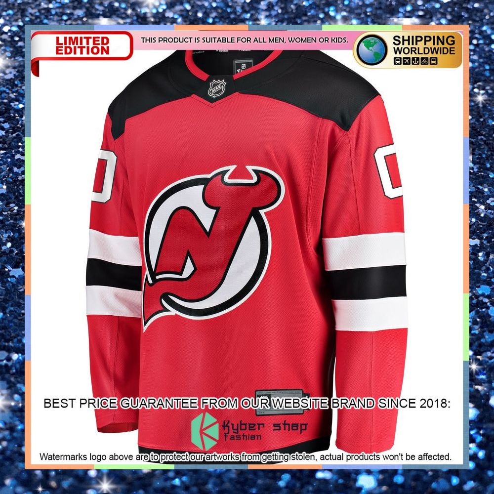 New Jersey Devils Home Custom Red Hockey Jersey 7 New Jersey Devils Home Custom Red Hockey Jersey word2