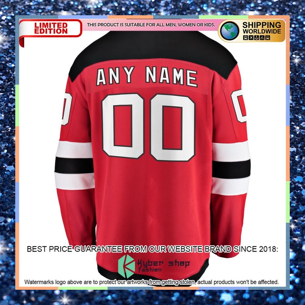 New Jersey Devils Home Custom Red Hockey Jersey 8 New Jersey Devils Home Custom Red Hockey Jersey word2