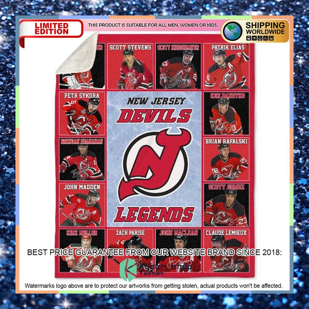 New Jersey Devils Legends Fleece Blanket 3 New Jersey Devils Legends Fleece Blanket word3