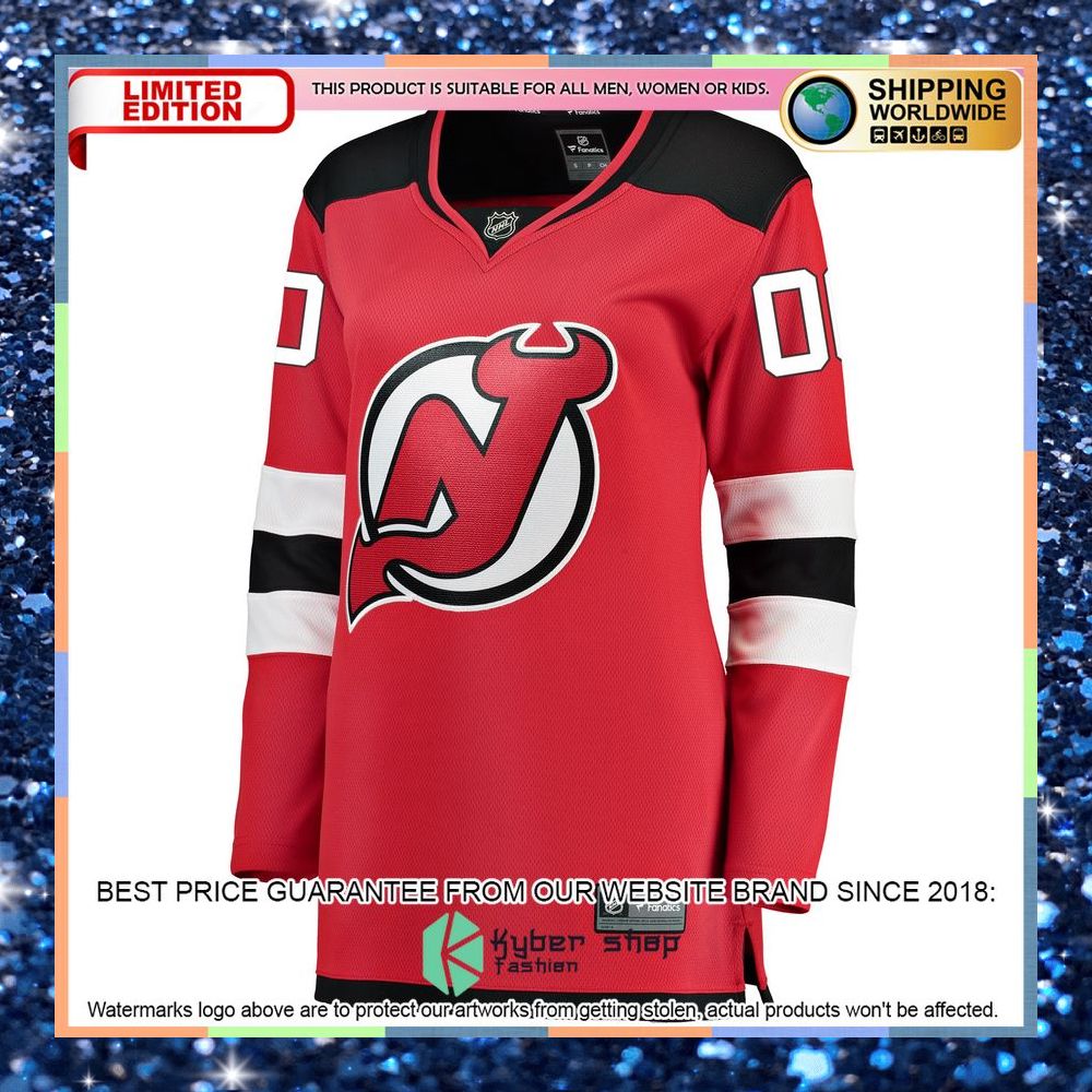 New Jersey Devils Women's Home Custom Red Hockey Jersey 6 New Jersey Devils Women's Home Custom Red Hockey Jersey word2