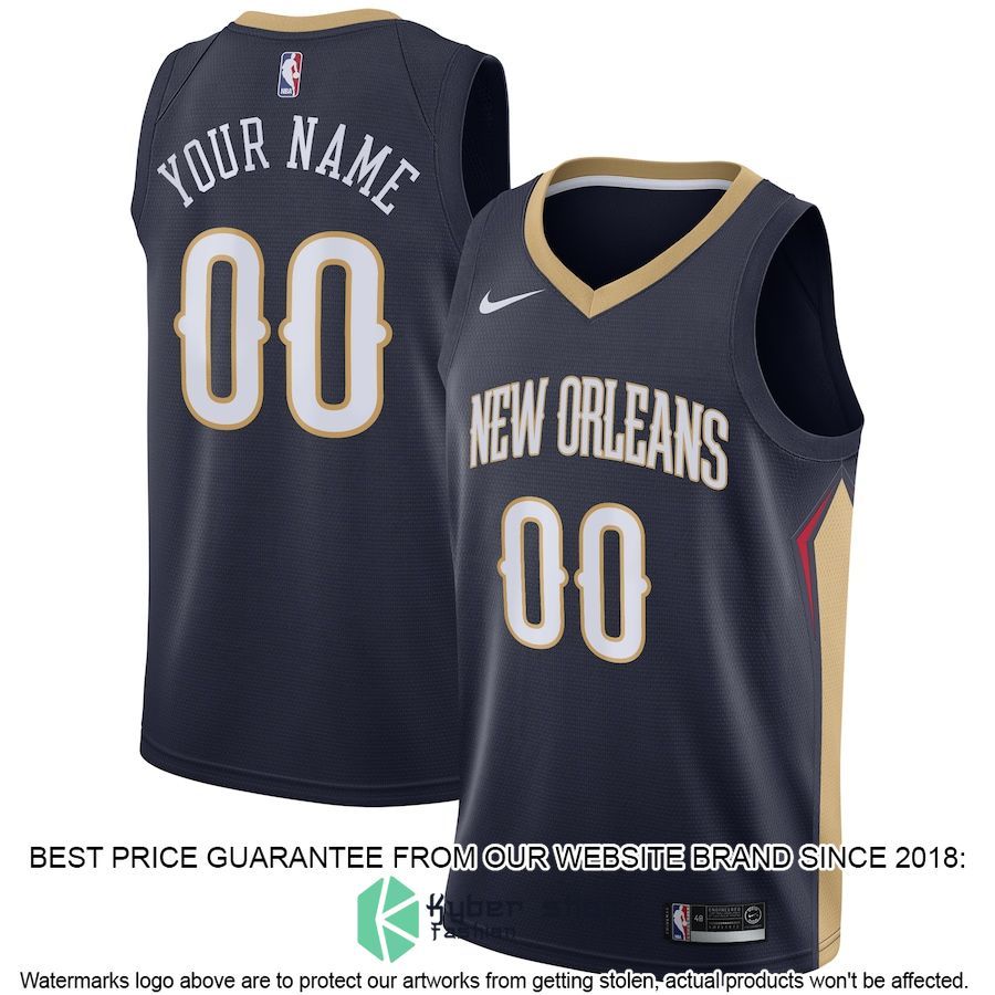 New Orleans Pelicans Nike 2020-21 Custom Navy Basketball Jersey