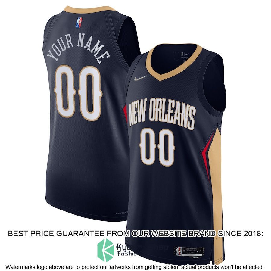 New Orleans Pelicans Nike 2021-22 Diamond Custom Navy Basketball Jersey